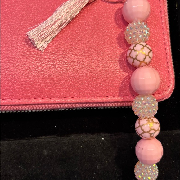Pink Beaded Keychain with Tassel/ purse charms - Picture 3 of 4